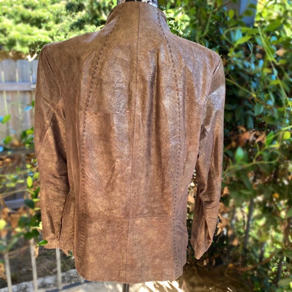 Bronze Leather Jacket by COLDWATER CREEK🍁 - Picture 7 of 9